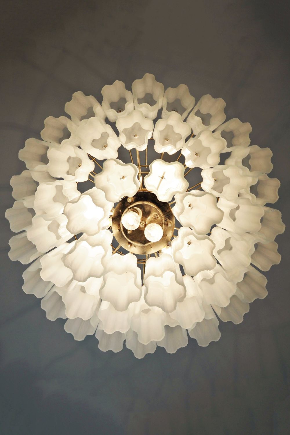 Three-tier Art frosted white glass chandelier - view 10 | everlamps