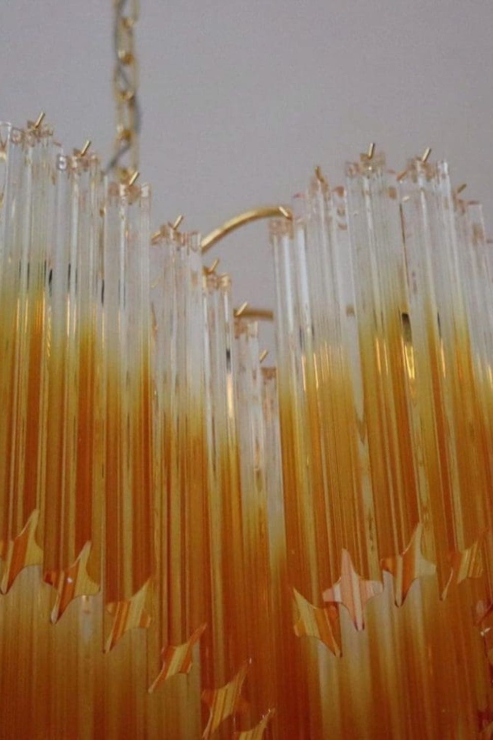 Shaded Amber Art Crystal Prism Chandelier - view 11 | everlamps
