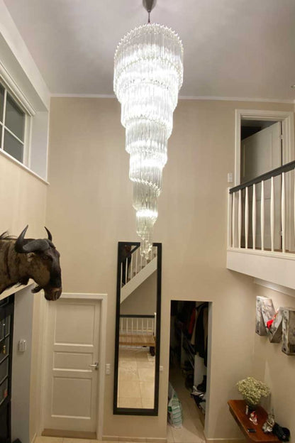 Art Style Spiral Glass Chandelier - view 4 | everlamps