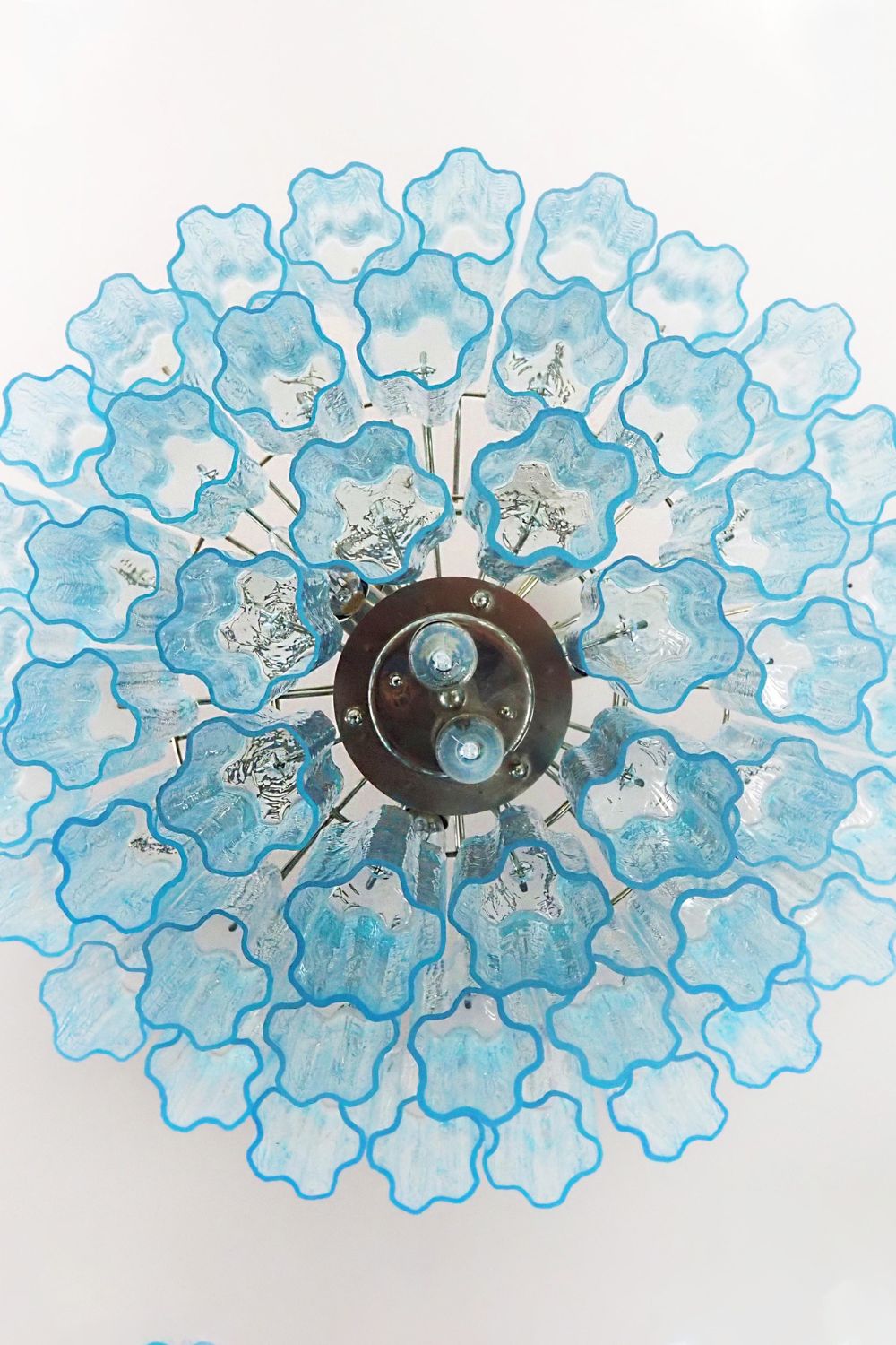 Three-tier Art Venetian blue glass chandelier - view 10 | everlamps