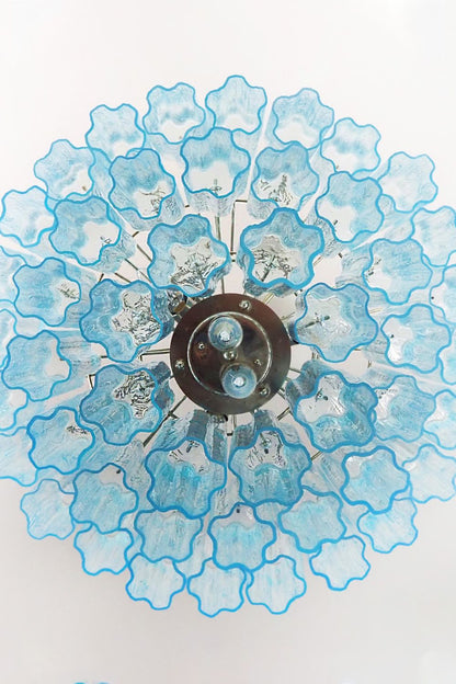 Three-tier Art Venetian blue glass chandelier - view 10 | everlamps