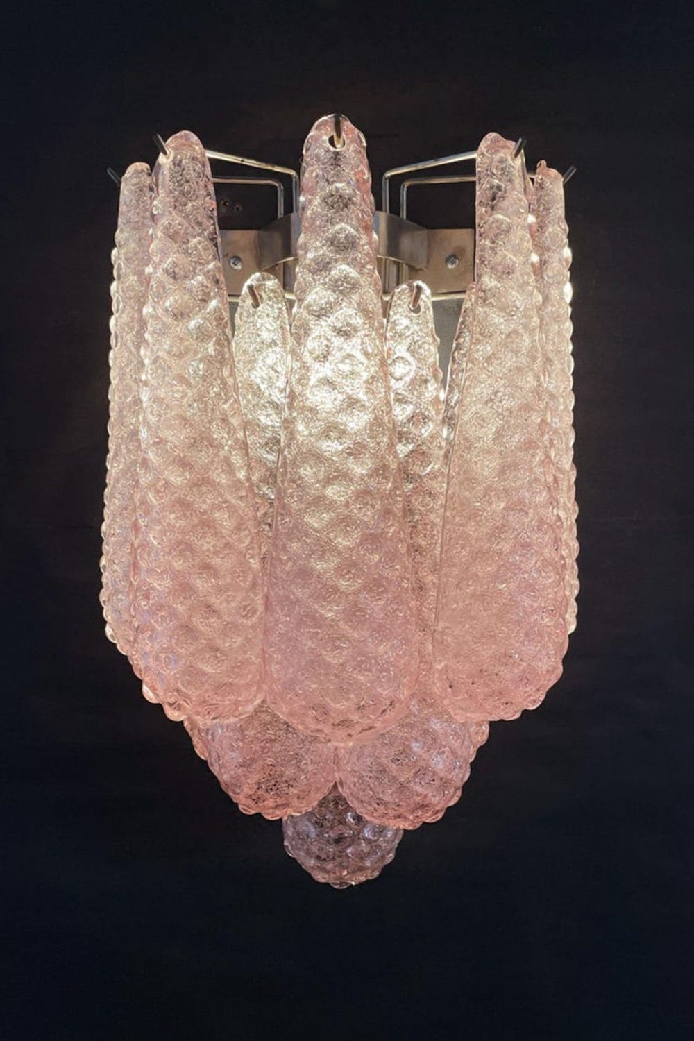 1970s Pink Art Glass Petal Wall Lamp - view 10 | everlamps