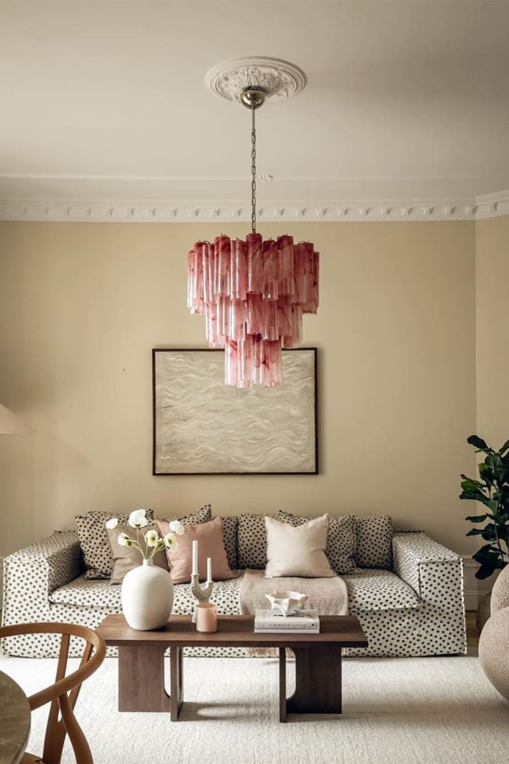 Ruby Glow Art Three-Tier Glass Chandelier - view 2 | everlamps