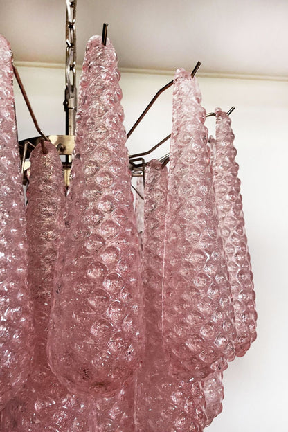 Pink Art Glass Teardrop Chandelier - view 12 | everlamps
