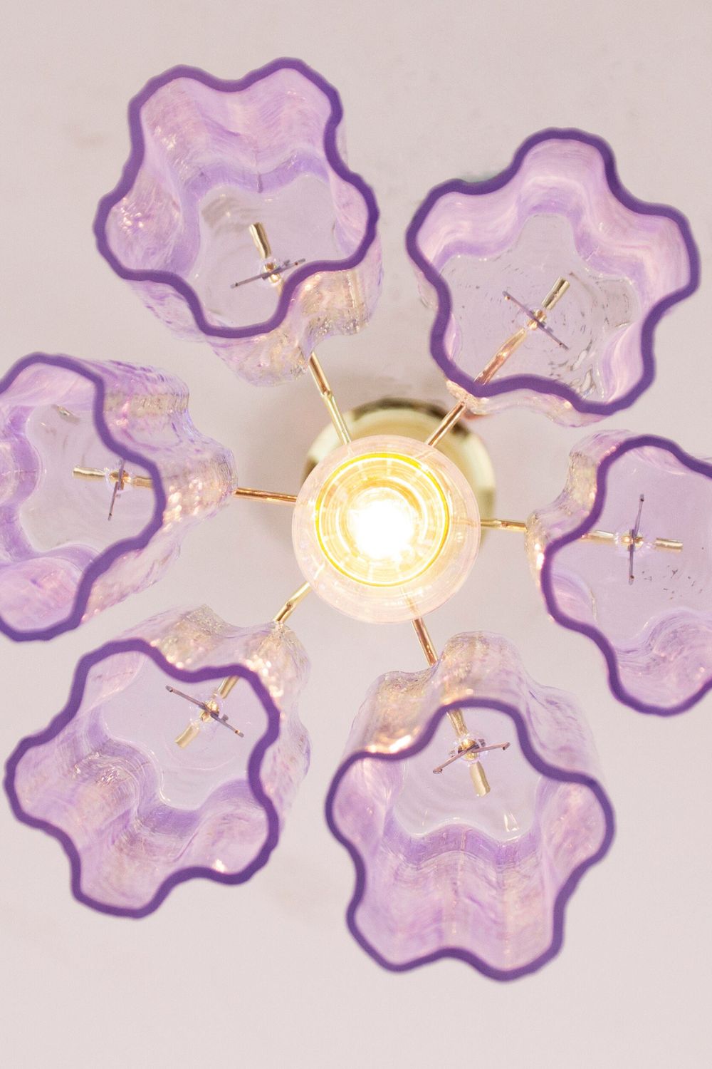 Italian Art Style Purple Tronchi Chandelier - view 12 | everlamps
