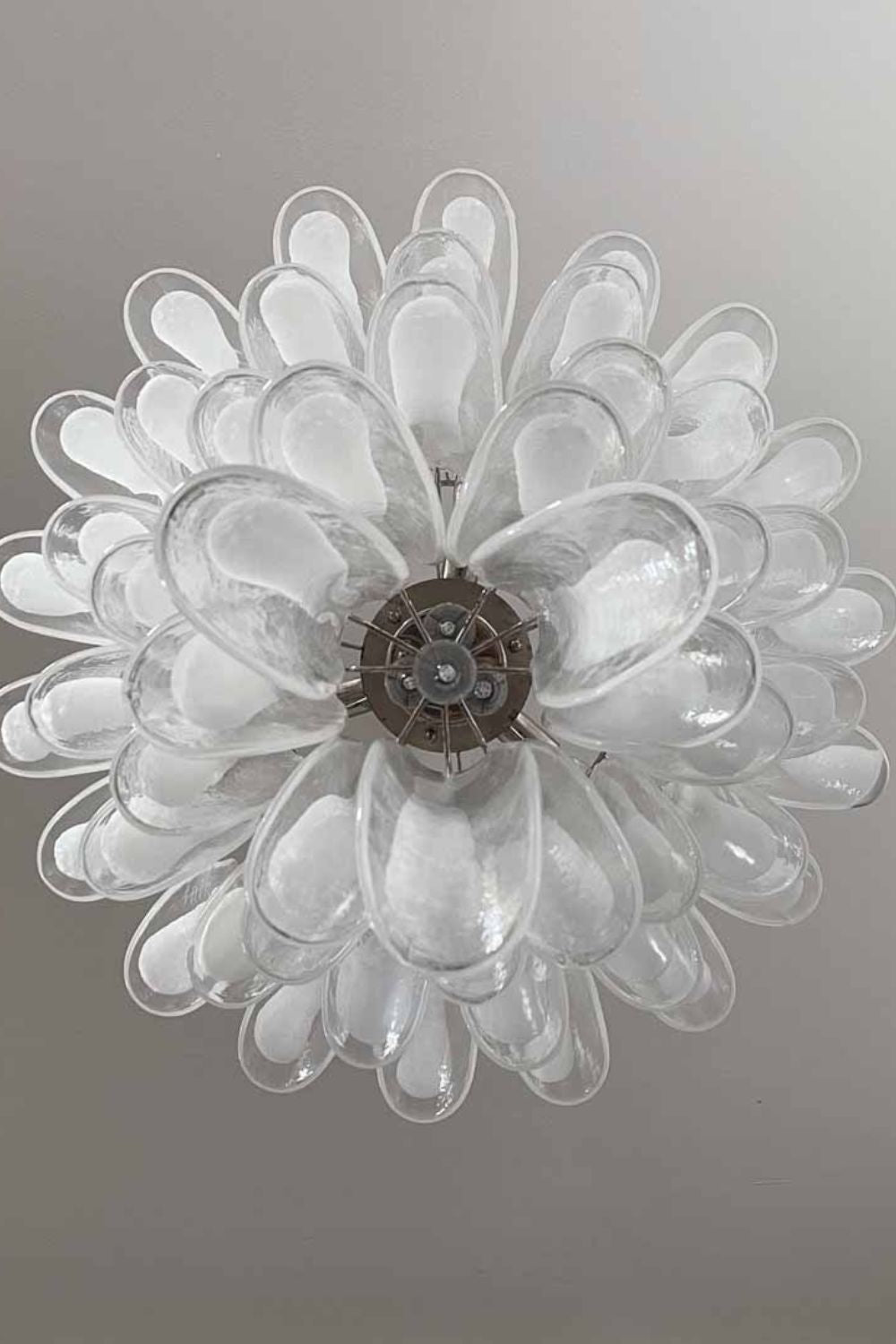 Clear Art Glass Petal Chandelier - view 11 | everlamps