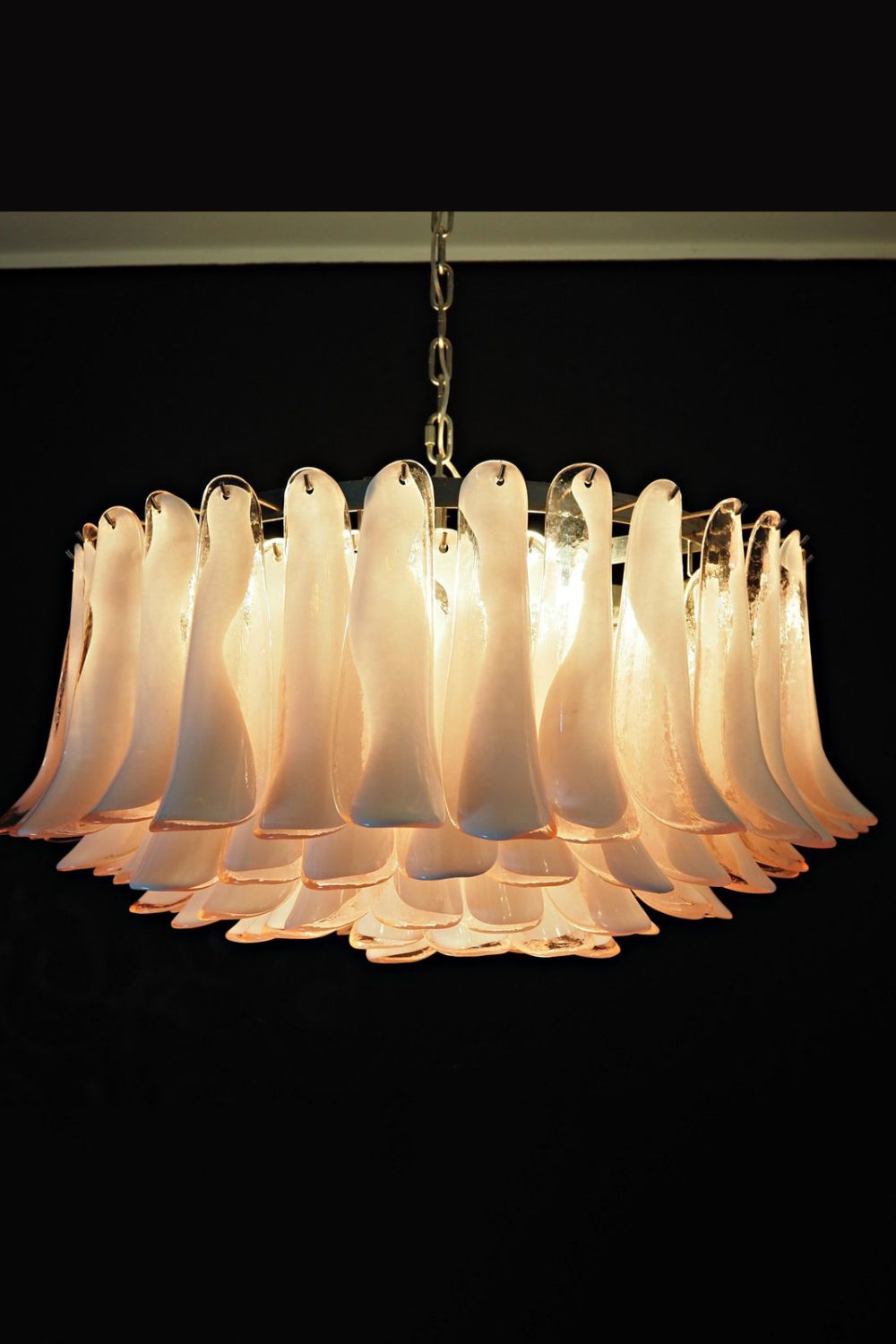1990s Italian Art Pink Flower Chandelier - view 11 | everlamps