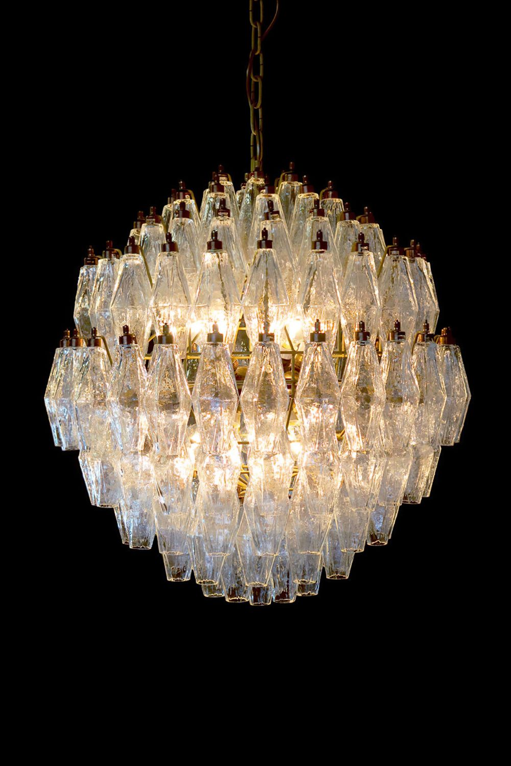 spherical Clear Art Polyhedron Glass Chandelier - view 10 | everlamps