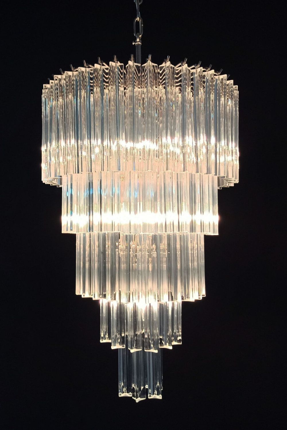 Transparent Art Glass Prism Tiered Chandelier - view 7 | everlamps