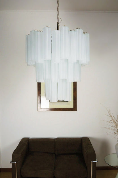 Three-tier Art frosted white glass chandelier - view 4 | everlamps
