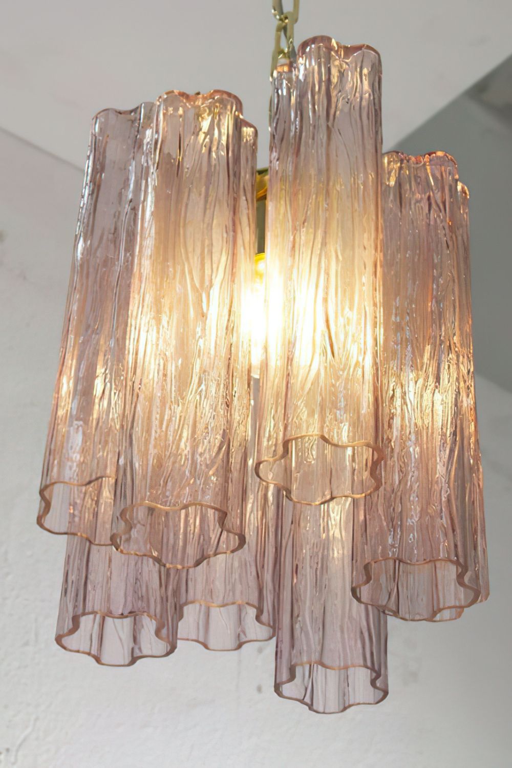 1990s Art Amethyst Glass Chandelier - view 7 | everlamps