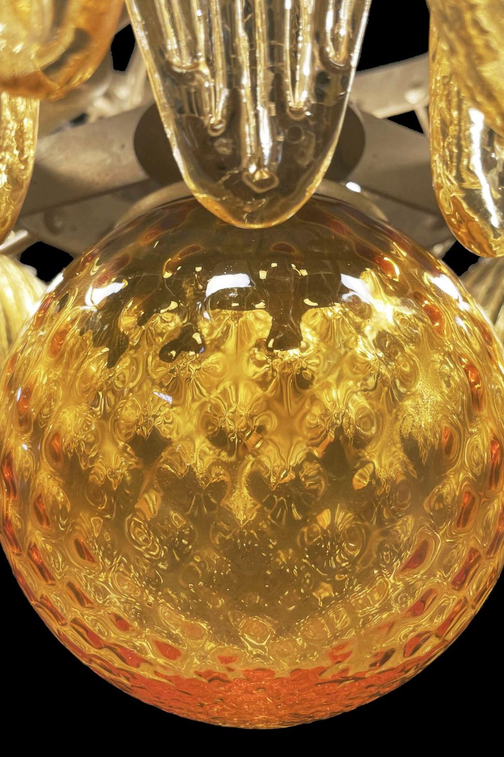 Amber Art Glass Palmette  Chandelier - view 11 | everlamps