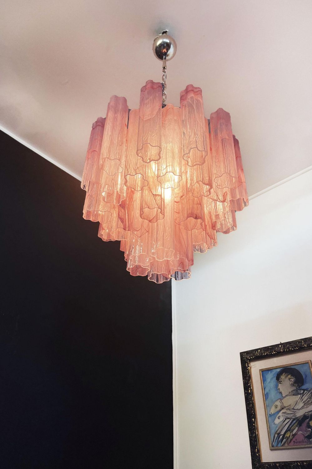 Pink Art Glass Tree Branch Chandelier - view 11 | everlamps