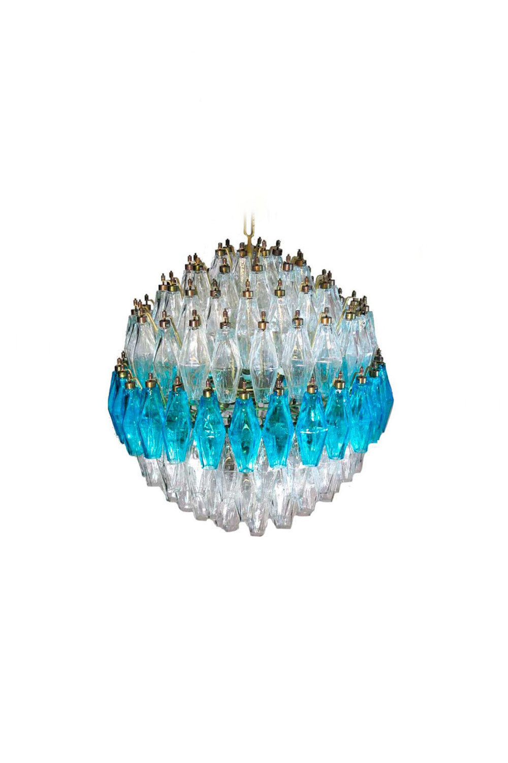 Blue and clear Art glass spherical chandelier - view 12 | everlamps