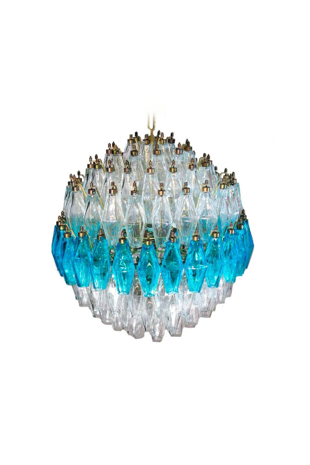 Blue and clear Art glass spherical chandelier | everlamps