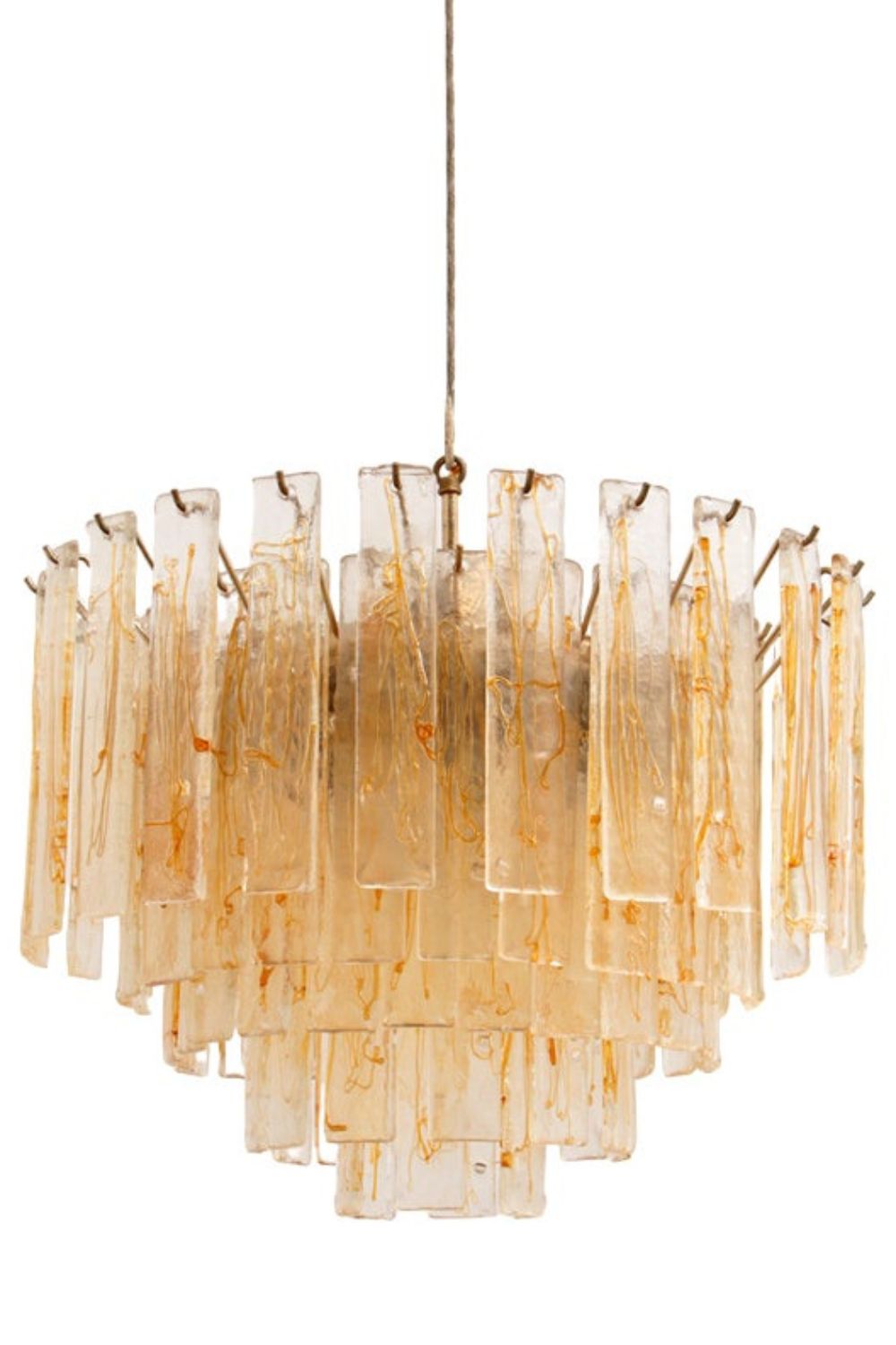 Amber Art Glass Tiered Chandelier - view 6 | everlamps