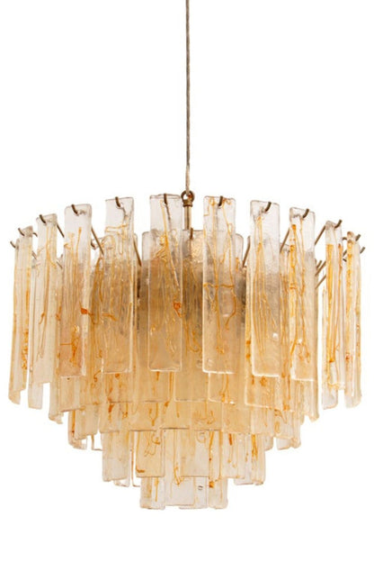 Amber Art Glass Tiered Chandelier - view 6 | everlamps