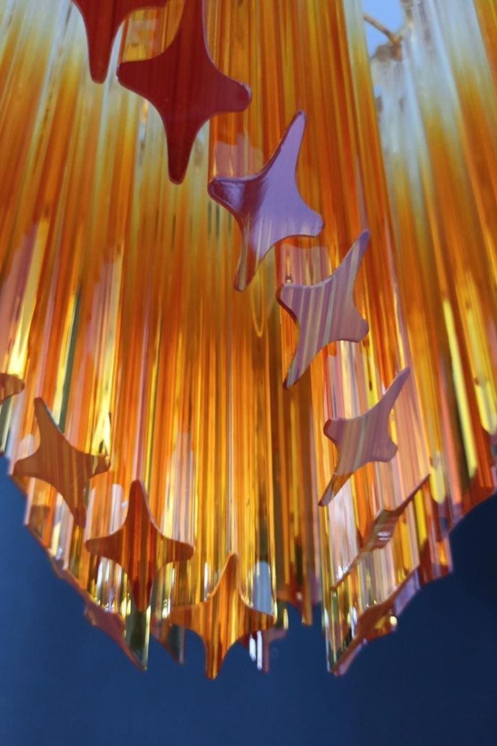 Shaded Amber Art Crystal Prism Chandelier - view 9 | everlamps