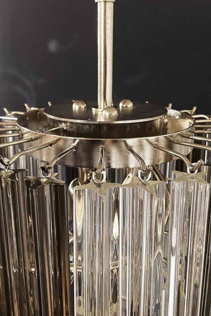 Vintage Smoked Art Glass Prism Spiral Chandelier - view 14 | everlamps