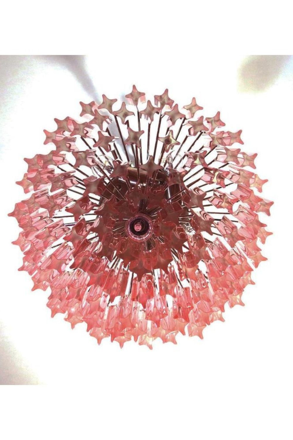 Venetian Pink Crystal Tube Art Chandelier - view 12 | everlamps