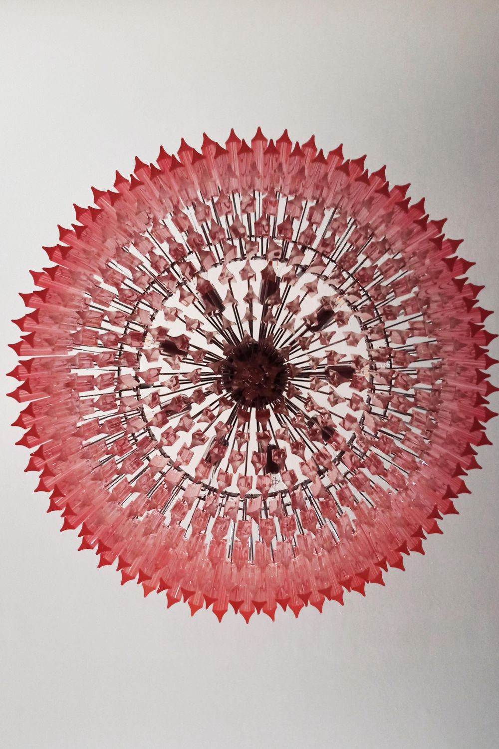 Large pink Art Triedri glass prism chandelier - view 15 | everlamps