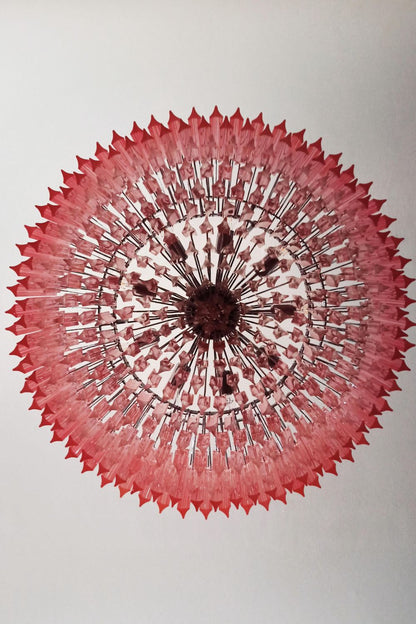 Large pink Art Triedri glass prism chandelier - view 15 | everlamps