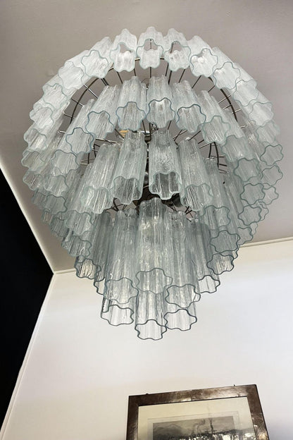 Art clear glass tiered chandelier - view 17 | everlamps