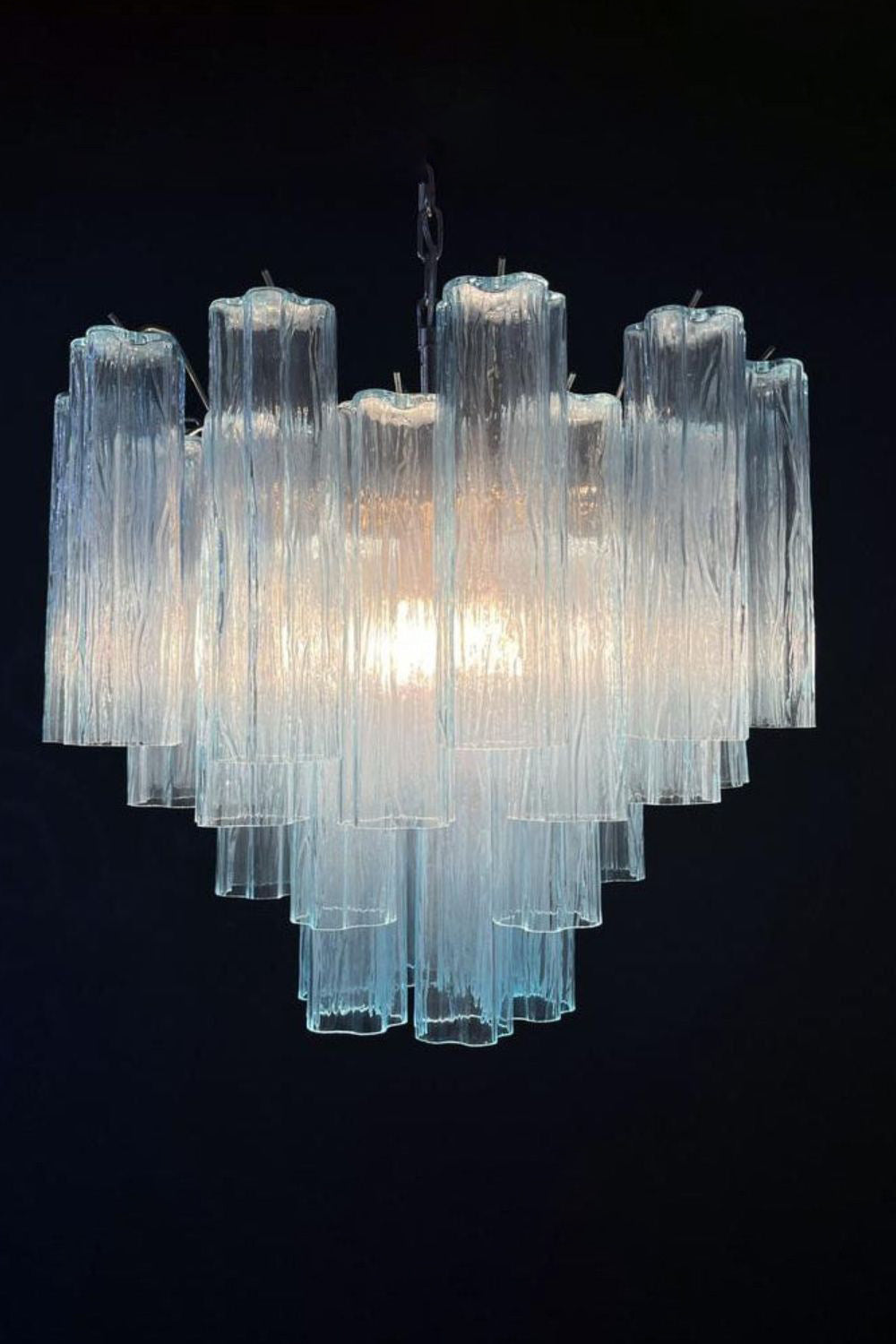 1990s Art blue glass tube chandelier - view 12 | everlamps