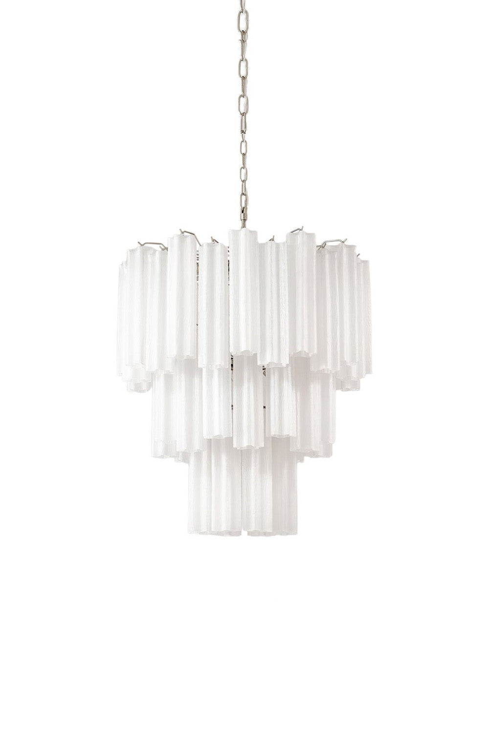 Three-tier Art frosted white glass chandelier | everlamps