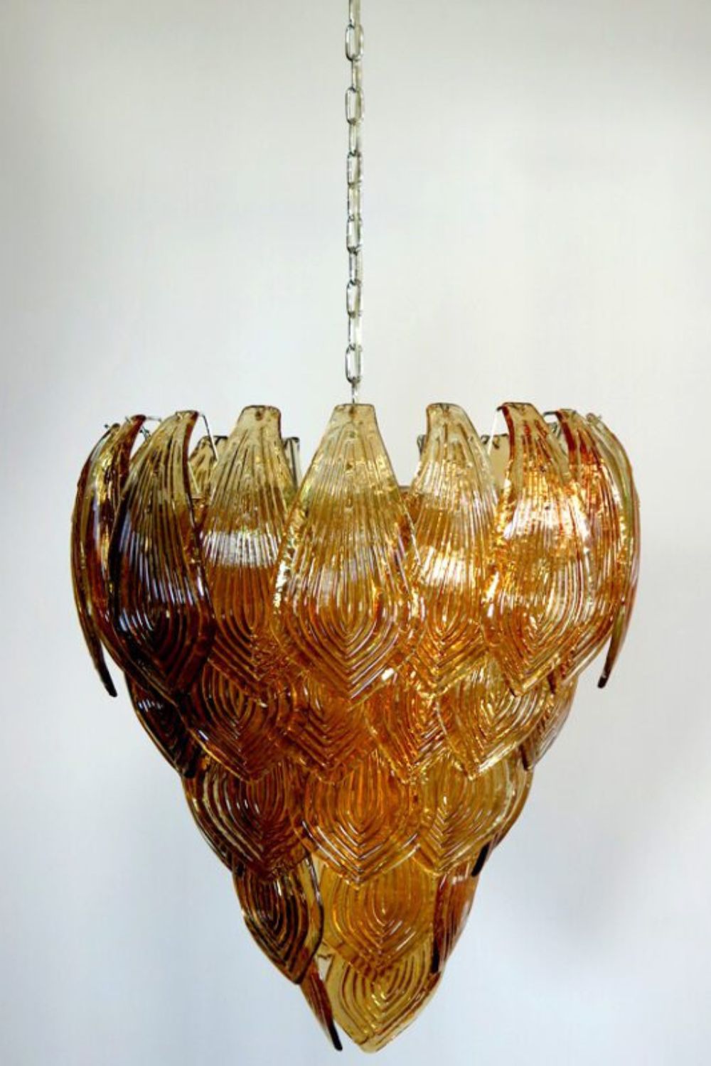 Art Style Amber Felci Glass Chandelier - view 6 | everlamps