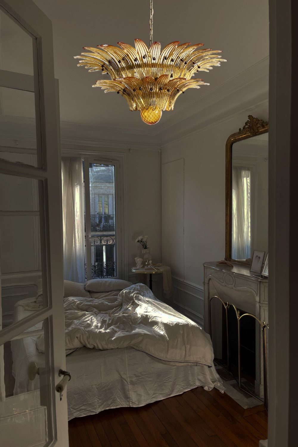 Amber Art Glass Palmette  Chandelier - view 3 | everlamps