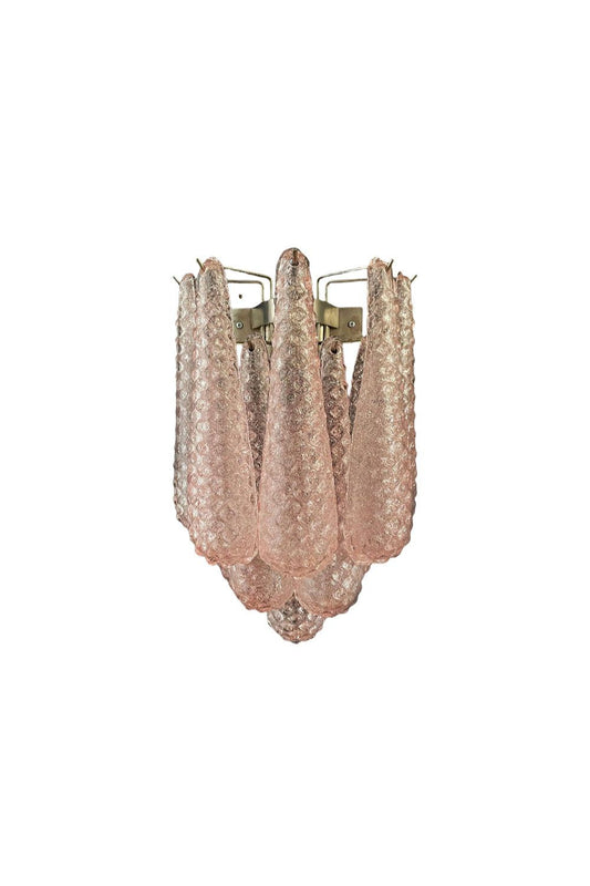 1970s Pink Art Glass Petal Wall Lamp | everlamps