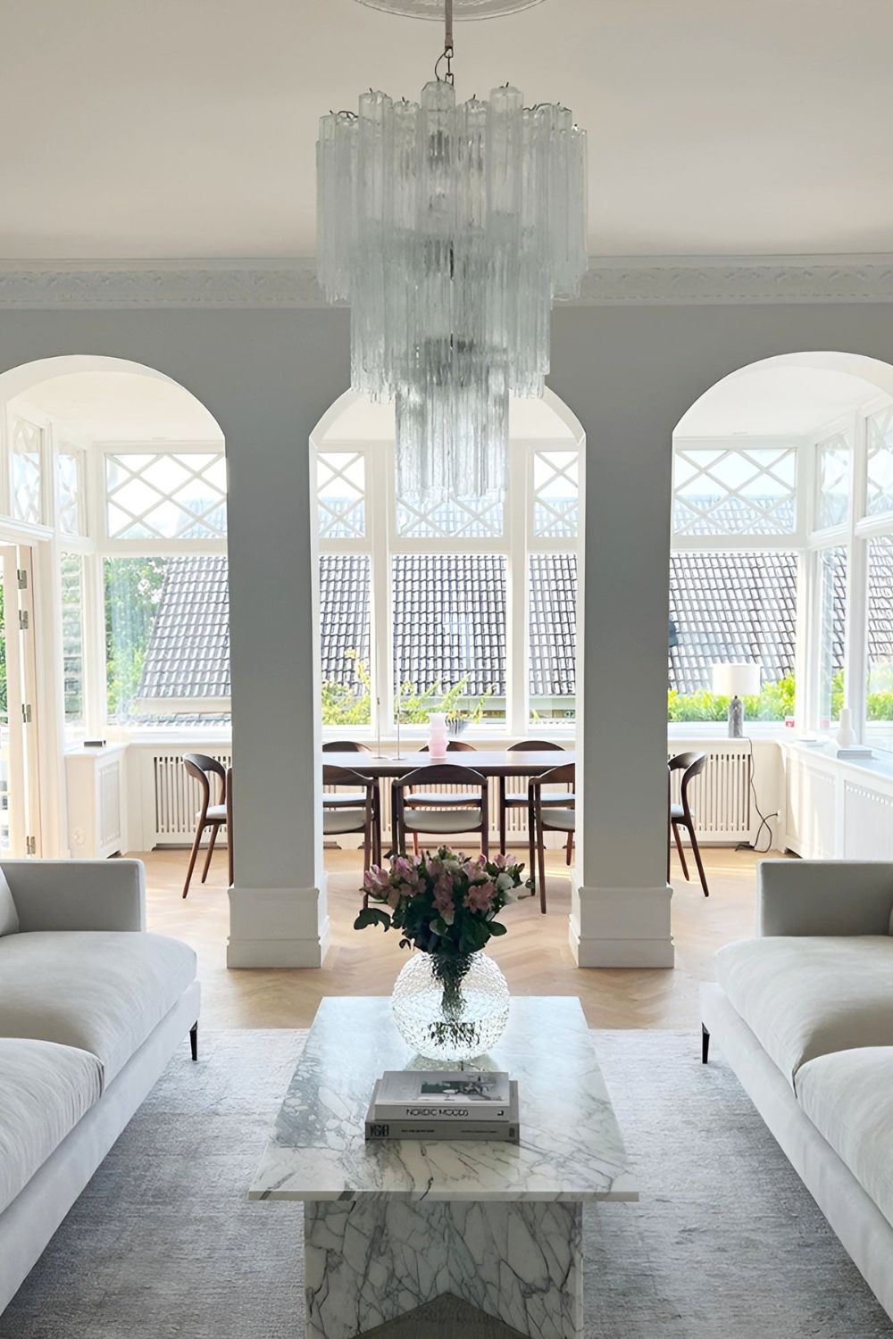 Art Venetian Clear Glass Tube Chandelier - view 4 | everlamps