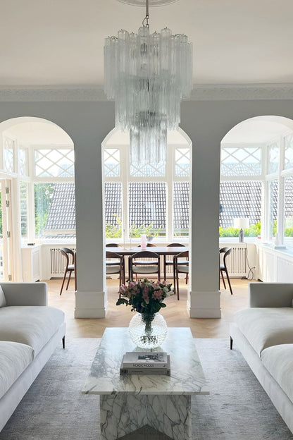 Art Venetian Clear Glass Tube Chandelier - view 4 | everlamps