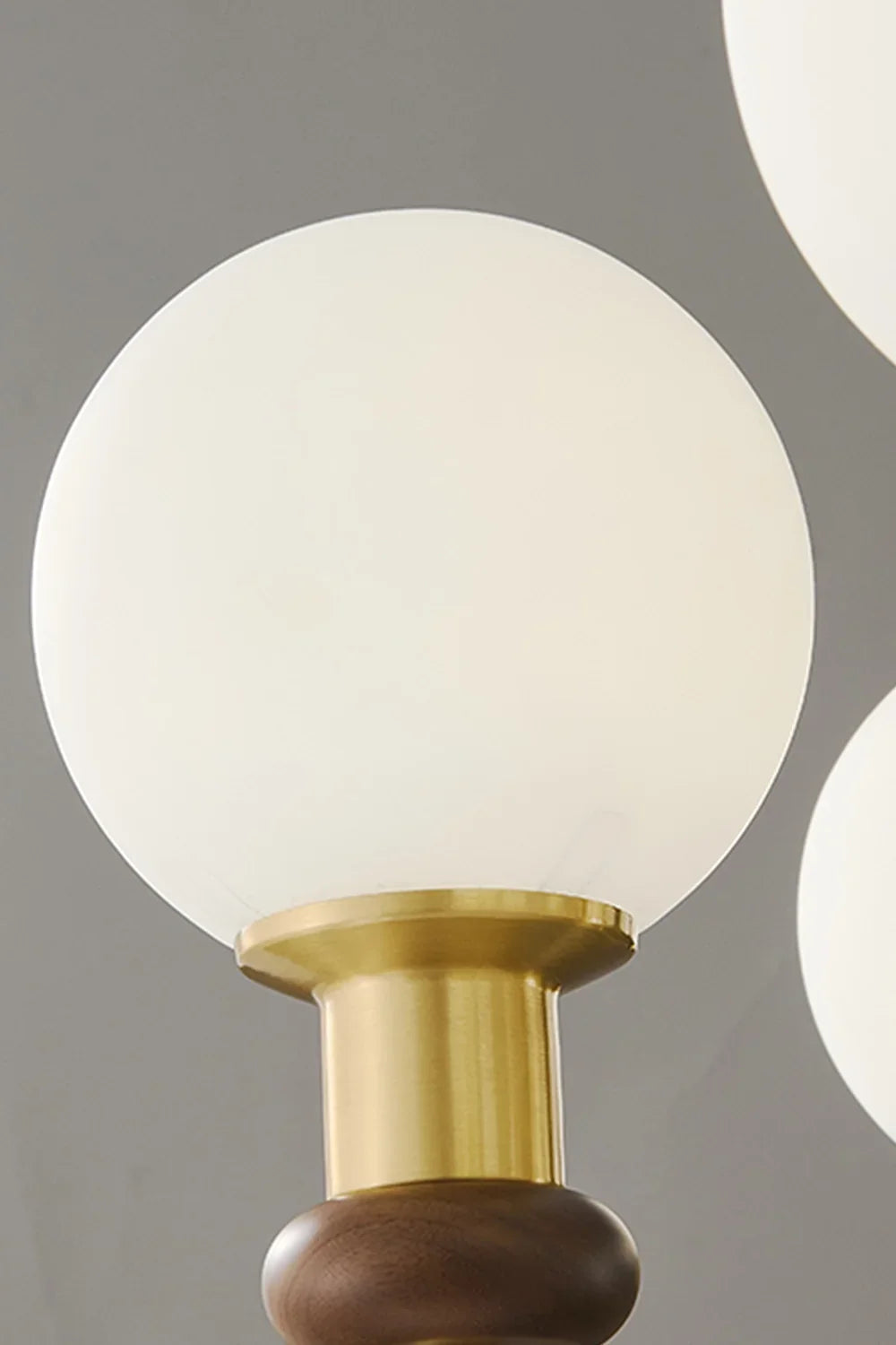 Vintage Walnut Wood Globe Chandelier - view 11 | everlamps