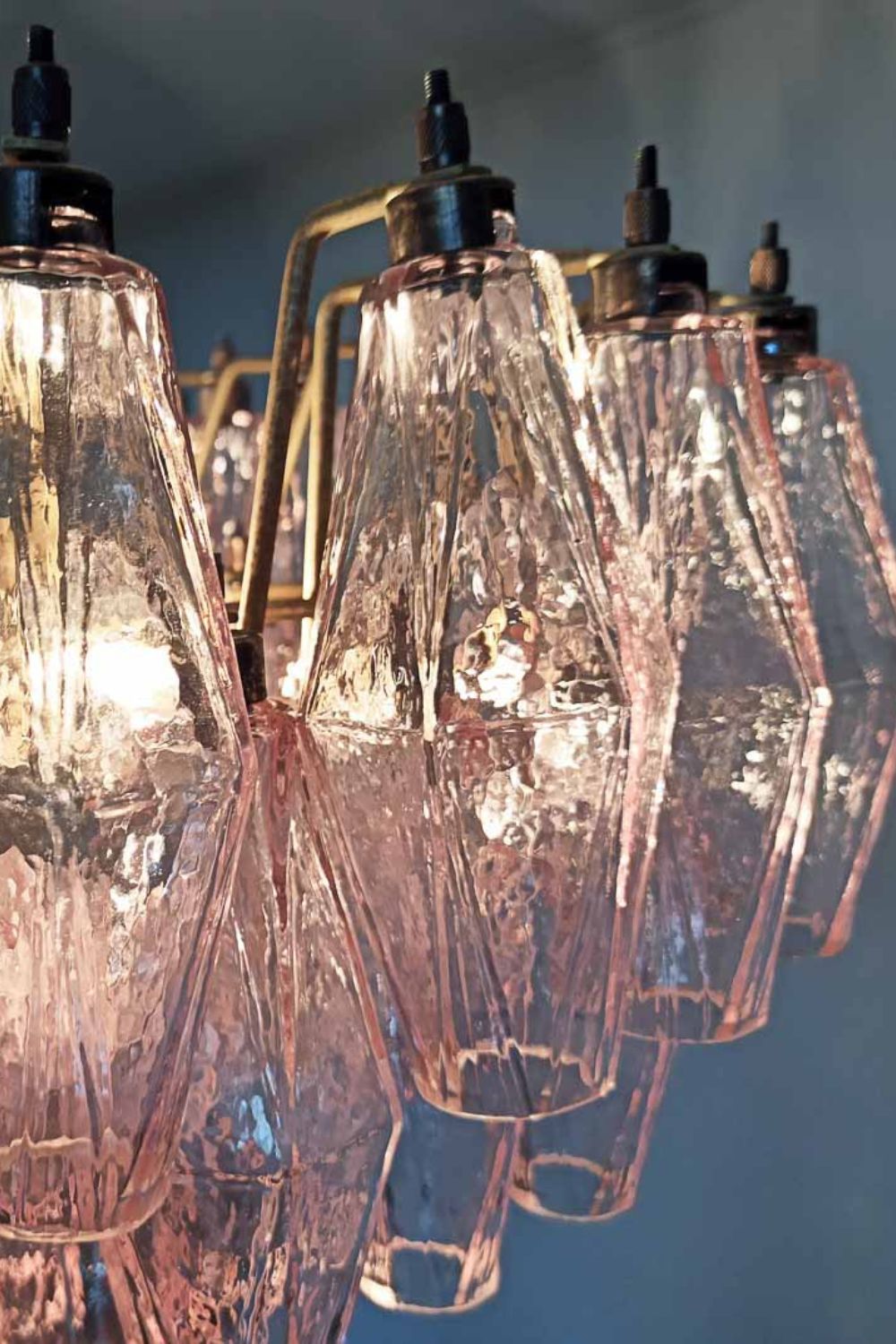Art Poliedri Pink Glass Chandelier - view 13 | everlamps