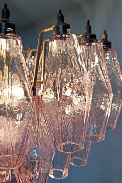 Art Poliedri Pink Glass Chandelier - view 13 | everlamps