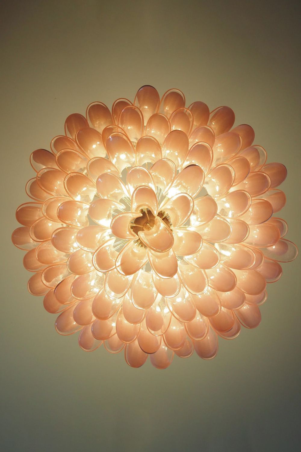 1990s Italian Art Pink Flower Chandelier - view 12 | everlamps