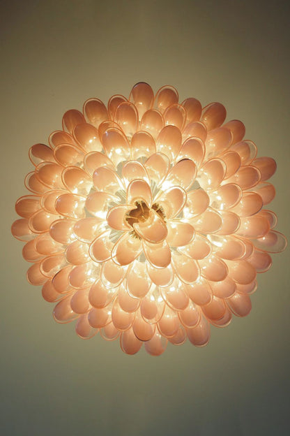 1990s Italian Art Pink Flower Chandelier - view 12 | everlamps