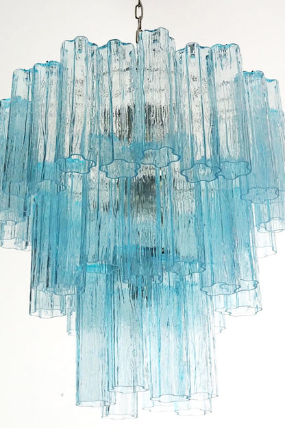 Three-tier Art Venetian blue glass chandelier - view 13 | everlamps