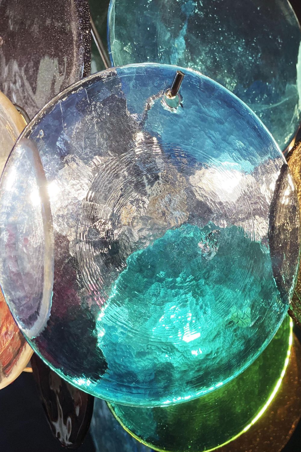 Art Glass Disc Pendant Light - view 16 | everlamps