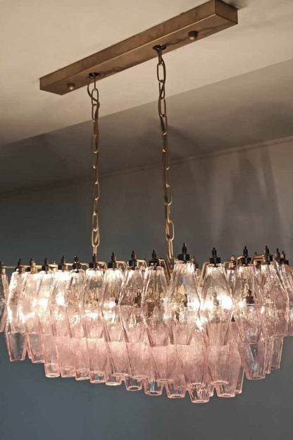 Art Poliedri Pink Glass Chandelier - view 4 | everlamps