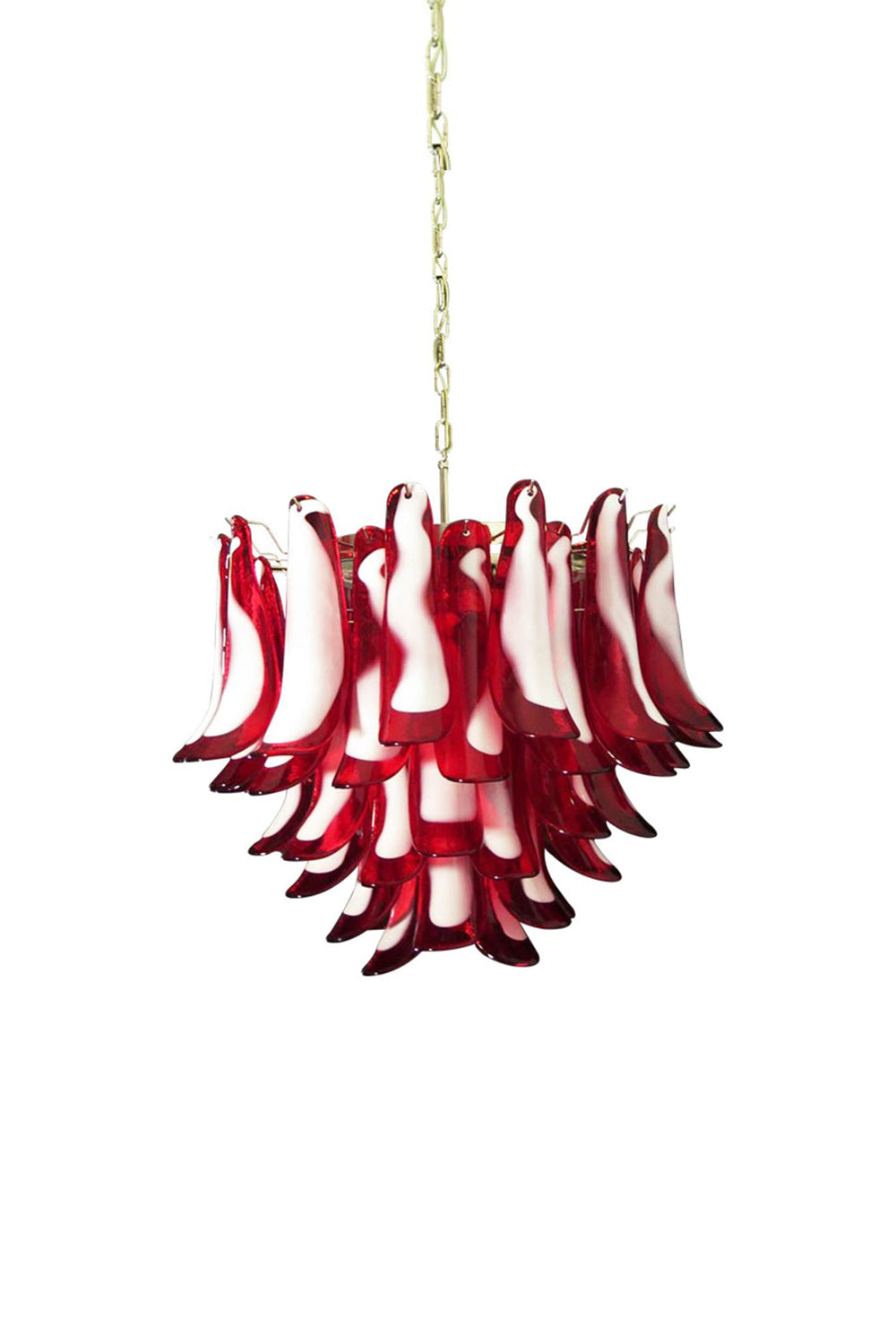 Red Art Glass Petal Chandelier | everlamps