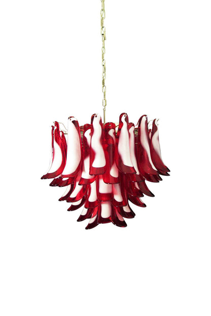 Red Art Glass Petal Chandelier | everlamps