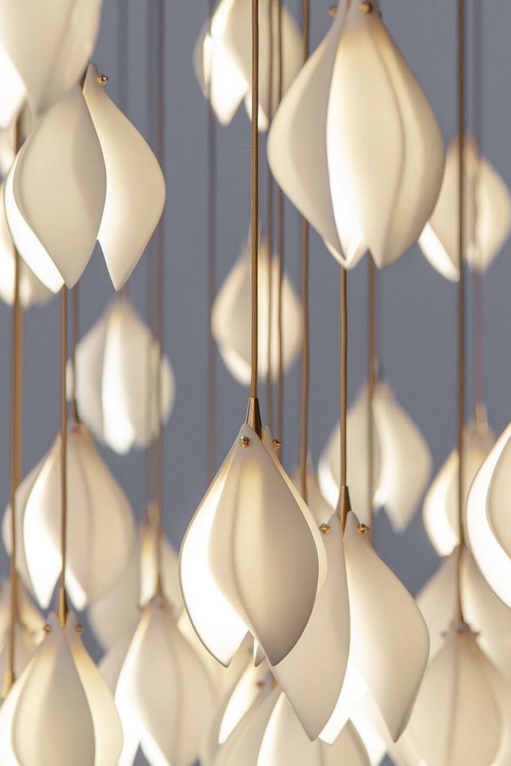 Gold Stem Ceramic Flower Chandelier - view 20 | everlamps