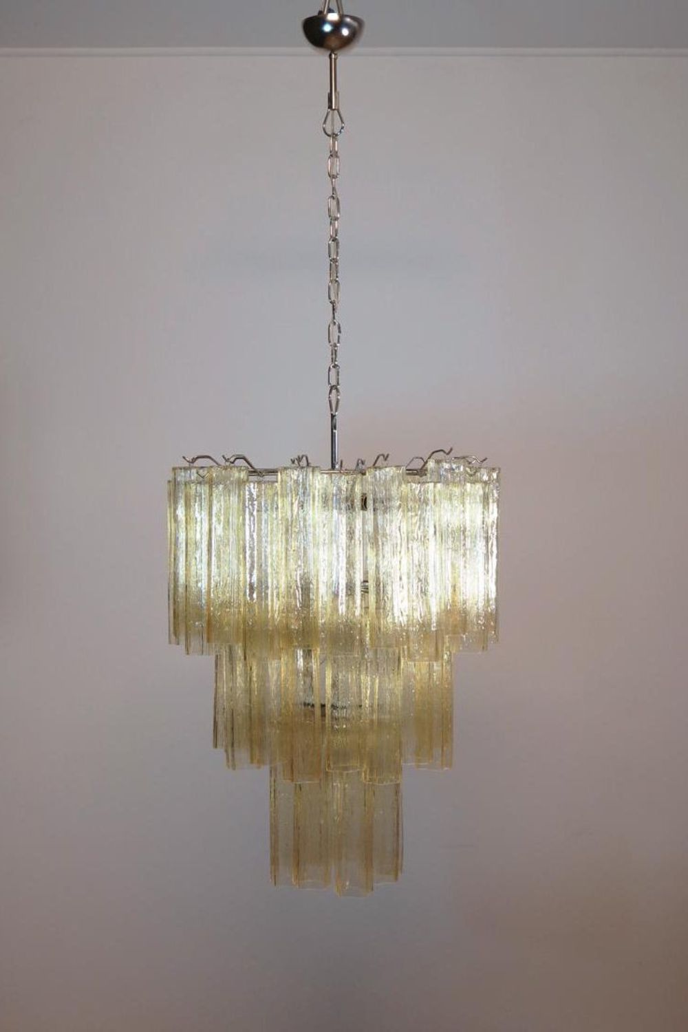 Three-Tier Yellow  Glass Art Chandelier - view 9 | everlamps