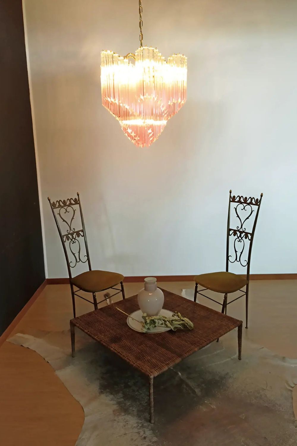 Vintage Pink Art Quadriedri Prism Chandelier - view 2 | everlamps