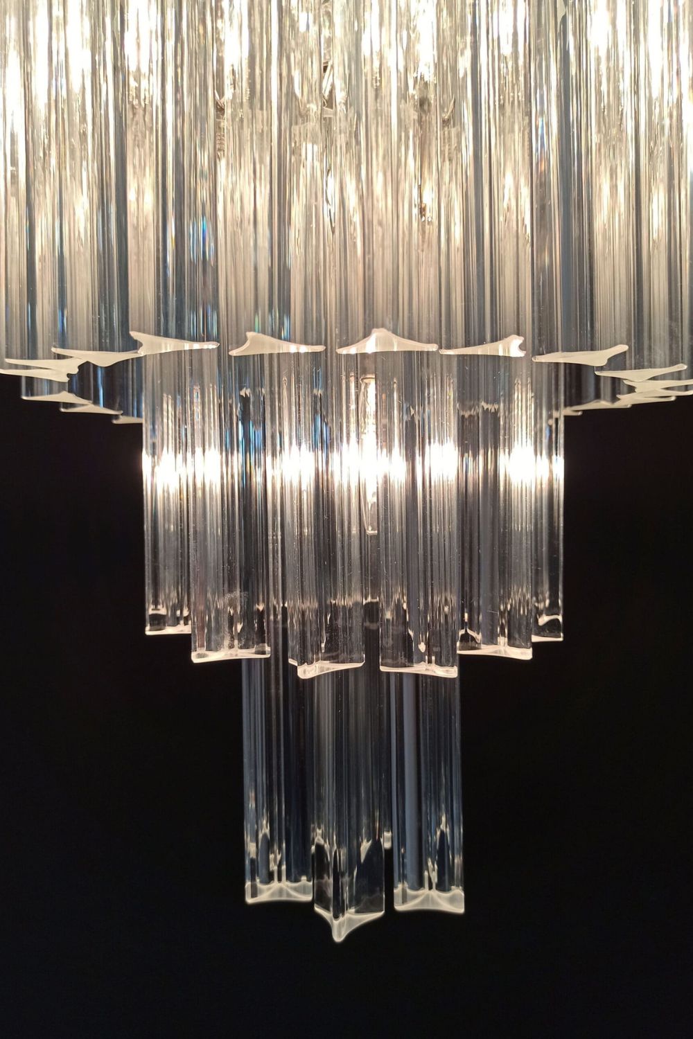 Transparent Art Glass Prism Tiered Chandelier - view 13 | everlamps