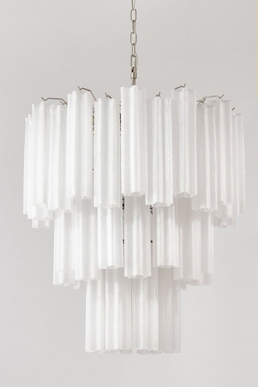 Three-tier Art frosted white glass chandelier - view 13 | everlamps
