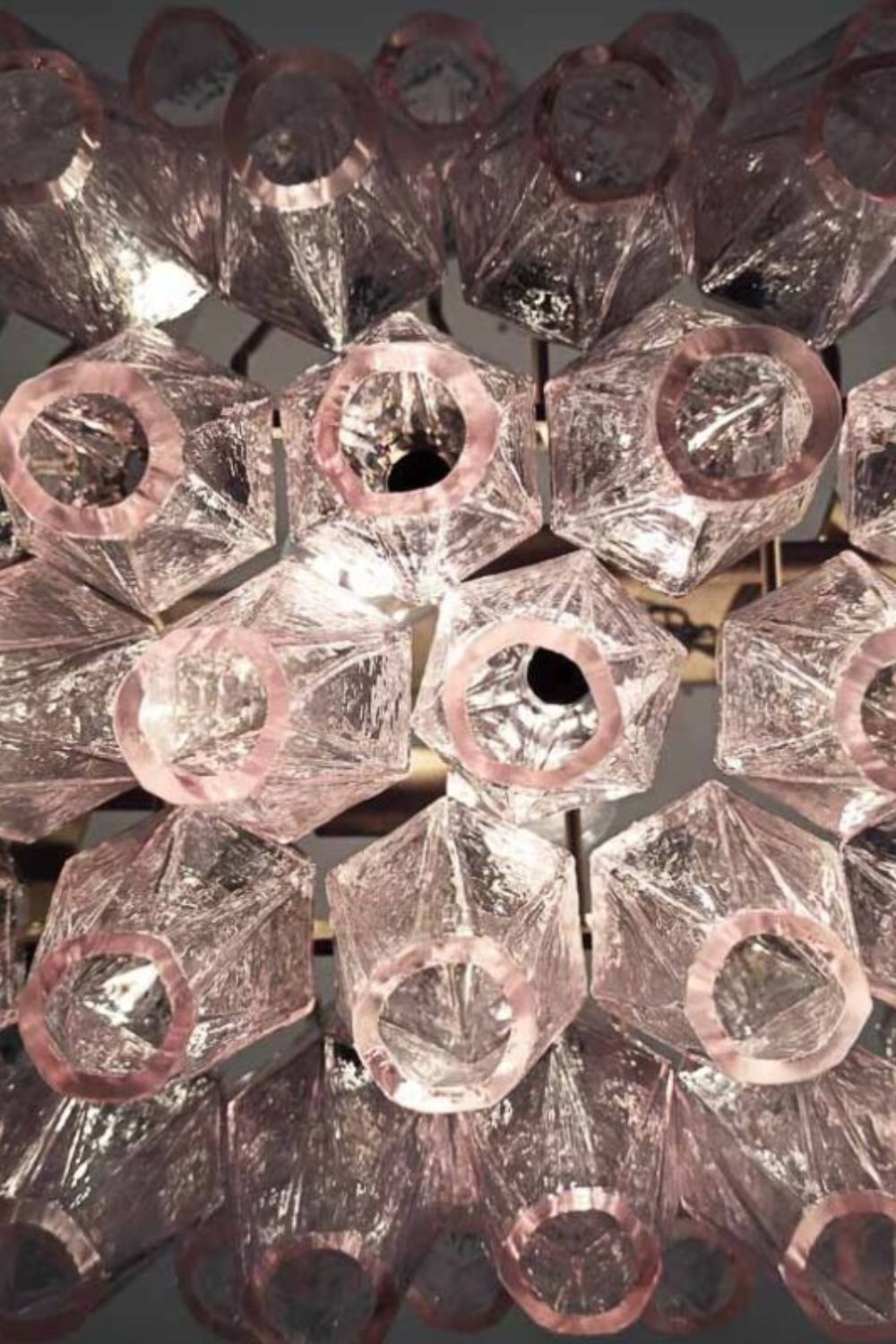 Art Poliedri Pink Glass Chandelier - view 14 | everlamps